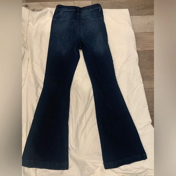 Kancan Petite Kennedy Dark Wash Distressed Jeans - Picture 2 of 3